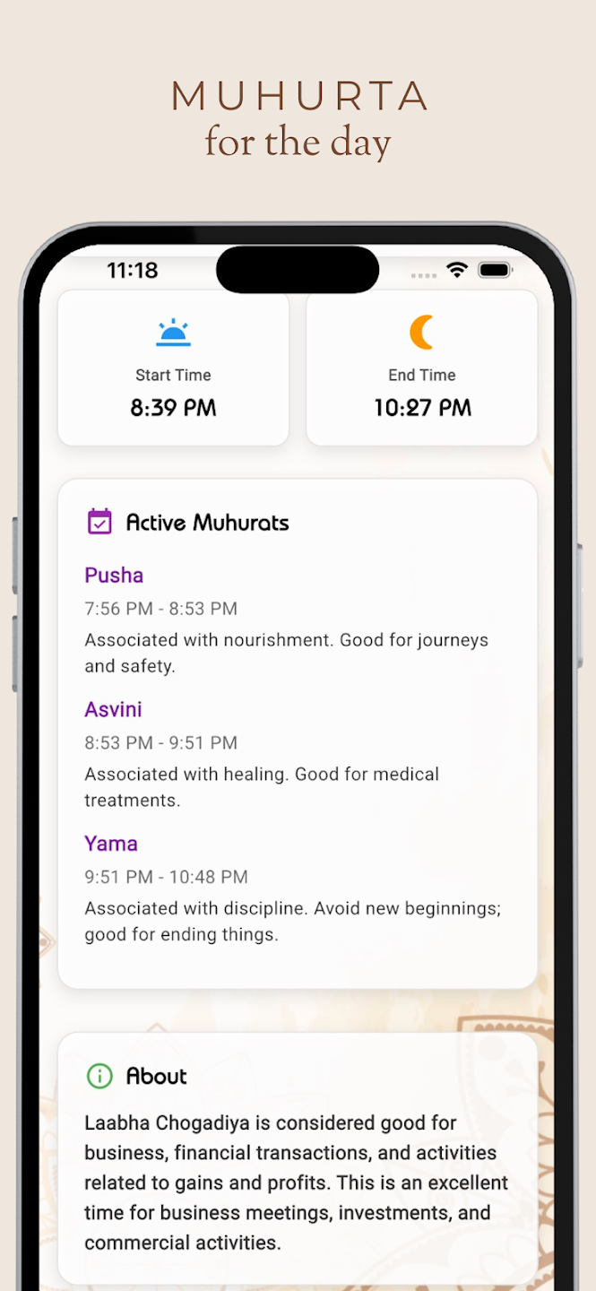 Choghadiya & Muhurat 2026 App Screenshot 2